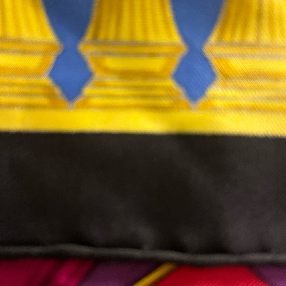 Celine Vibrant Pink and Blue Silk Scarf - Picture 8 of 8